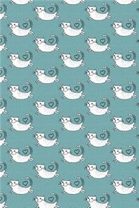 Journal Notebook For Cat Lovers Flying Cats Pattern 9