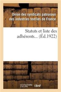 Statuts Et Liste Des Adhérents...