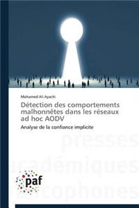 Détection Des Comportements Malhonnètes Dans Les Réseaux Ad Hoc Aodv