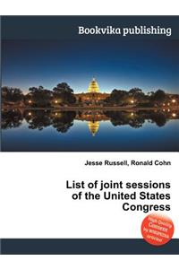 List of Joint Sessions of the United States Congress