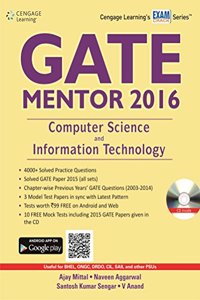 GATE Mentor 2016: Computer Science and Information Technology with CD