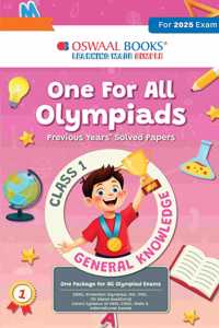 Oswaal One for All Olympiads Previous Year Solved Papers Class 1 General Knowledge For 2025 Exam