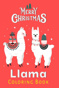 Merry Christmas Llama Coloring Book