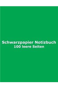 Schwarzpapier Notizbuch - 100 leere Seiten