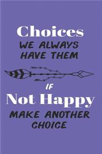 Choices We Always Have Them if Not Happy Make Another Choice