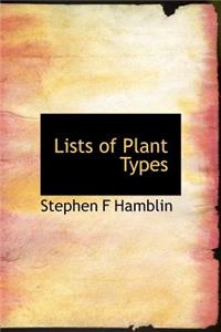 Lists of Plant Types