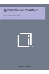 Plenary Meetings of the General Assembly, V1, Verbatim Record, September 16 to November 29, 1947