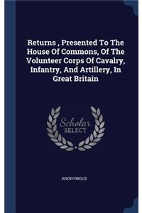 Returns, Presented To The House Of Commons, Of The Volunteer Corps Of Cavalry, Infantry, And Artillery, In Great Britain