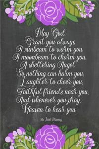Chalkboard Journal - Irish Blessing (Purple-White)