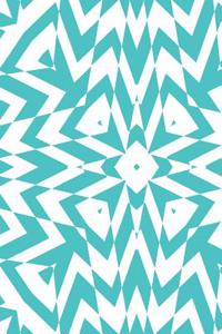 Turquoise and White Geometric Design Notebook 6*9