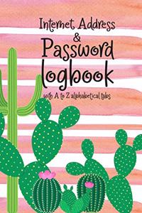 Internet address and Password log book with A to Z alphabetical tabs