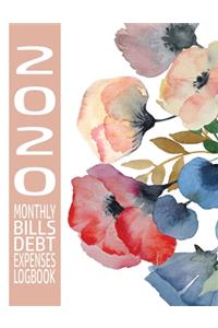 2020 Monthly Bills Debt Expenses Logbook