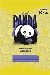 Lord Panda Primary Composition 4-7 Notebook, 102 Sheets, 6 x 9 Inch Yellow Cover