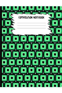 Mod Green Squares Composition Notebook