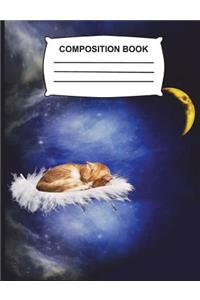 Composition Book - Cat Napping in Space