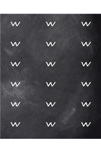 Monogram W School Composition Book Personalized Letter W Pattern 130 Pages