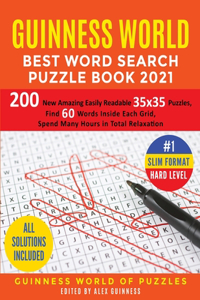 Guinness World Best Word Search Puzzle Book 2021 #1 Slim Format Hard Level