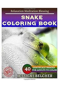 Snake Coloring Book for Adults: Relaxation - Meditation - Blessing; Sketches Coloring Book 40 Grayscale Images