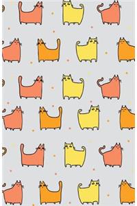 Journal Notebook For Cat Lovers - Funny Cat Pattern In Citrus