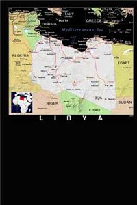 Modern Day Color Map of Libya in Africa Journal: Take Notes, Write Down Memories in this 150 Page Lined Journal