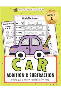 Car Addition and Subtraction Grade 1