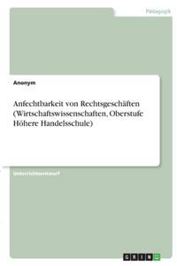 Anfechtbarkeit von Rechtsgeschäften (Wirtschaftswissenschaften, Oberstufe Höhere Handelsschule)