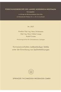 Korrosionsverhalten rostbeständiger Stähle unter der Einwirkung von Spülmittellösungen