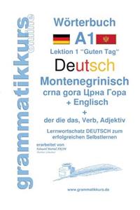 Wörterbuch Deutsch - Montenegrinisch - Englisch Niveau A1