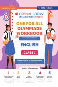 Oswaal One For All Olympiad Workbook Class 7 English for 2024-25 Exam