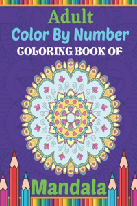 Adult Color By Number Coloring Book Of Mandala