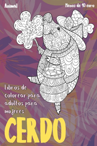 Libros de colorear para adultos para mujeres - Menos de 10 euro - Animal - Cerdo