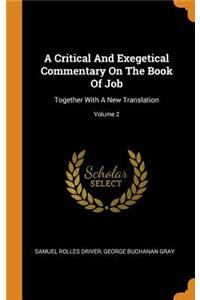 A Critical and Exegetical Commentary on the Book of Job: Together with a New Translation; Volume 2