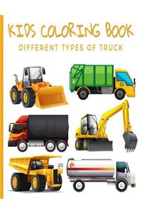 Kids Coloring Book Different Types Of Truck