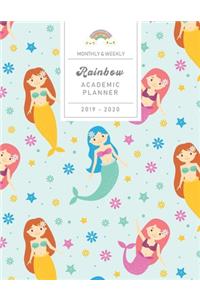 Monthly & Weekly Rainbow Academic Planner 2019 - 2020