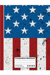 American Flag Patriotic USA Composition Notebook