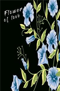 Flower of love notebook: Beautiful Notebook with blue flowers for Girls