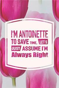 I'm Antoinette to Save Time, Let's Just Assume I'm Always Right