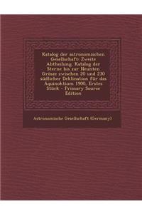 Katalog Der Astronomischen Gesellschaft
