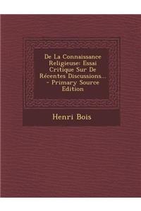 De La Connaissance Religieuse