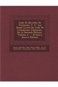 Code Et Novelles de Justinien