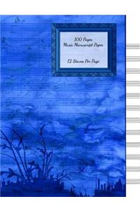 100 Page Blank Manuscript Paper - 12 Stave (Music Manuscript, Staff Paper)
