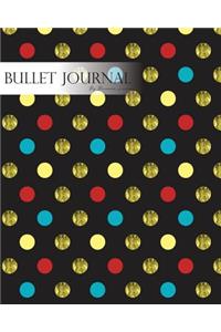 Bullet Journal Notebook Dotted Grid, Graph Grid-Lined Paper, Large, 8x10,150 Pages: Modern Colorful Dots Bubbles Black Covers: Master Journaling with Bullet Guide System Professional Journal