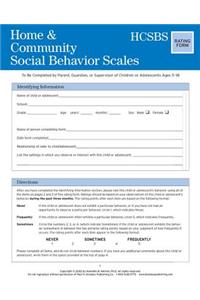 Home and Community Social Behavior Scales Rating Form