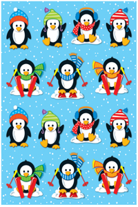 Penguins Shape Stickers