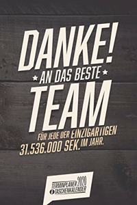 Danke an das beste Team I Taschenkalender & Terminplaner 2020