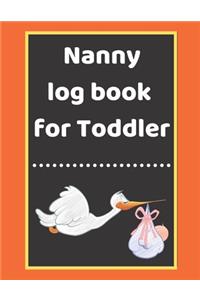 Nanny log book for Toddler