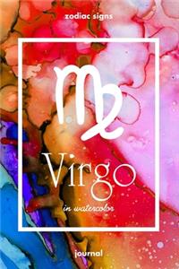 Zodiac signs VIRGO in watercolor Journal