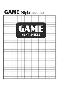 Game Night Sheets: Game Night Score Board