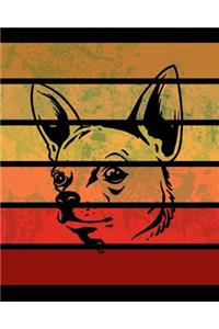 Chihuahua Retro Stripes Notebook