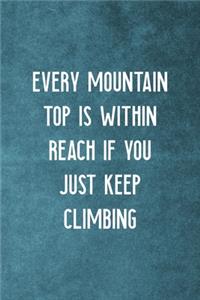 Every Mountain Top Is Within Reach If You Just Keep Climbing